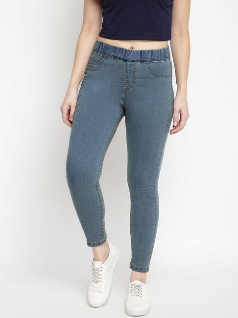 tales-&-stories-blue-mid-rise-jeggings