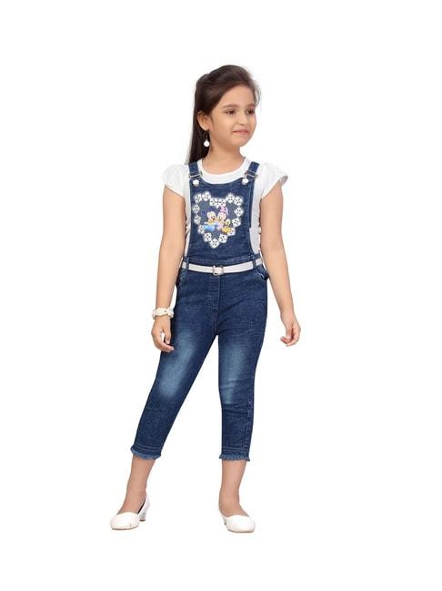 aarika-kids-white-&-blue-washed-top-with-dungaree