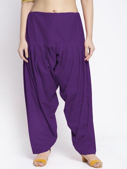 gracit-purple-loose-fit-cotton-salwar