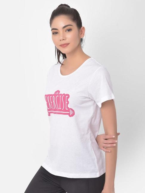 Clovia White Graphic Print T-Shirt
