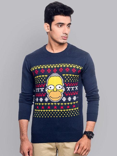 free-authority-the-simpsons-printed-regular-fit-sweater