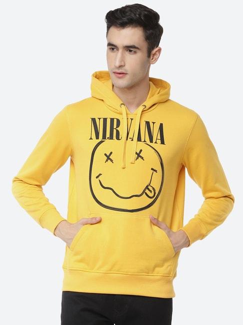 Free Authority Nirvana Printed Regular Fit Hooded Sweatshirt