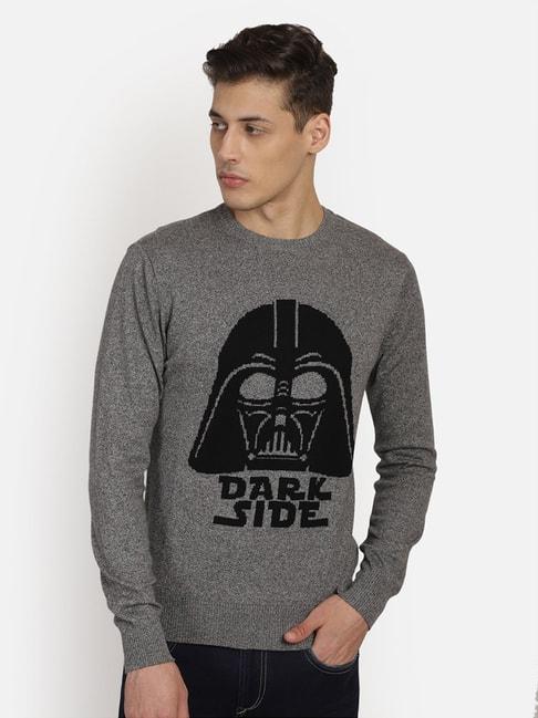 free-authority-grey-printed-star-wars-sweater