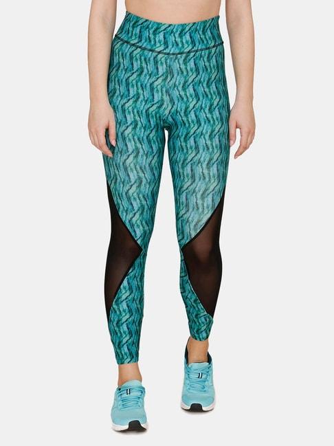 zelocity-by-zivame-green-printed-tights