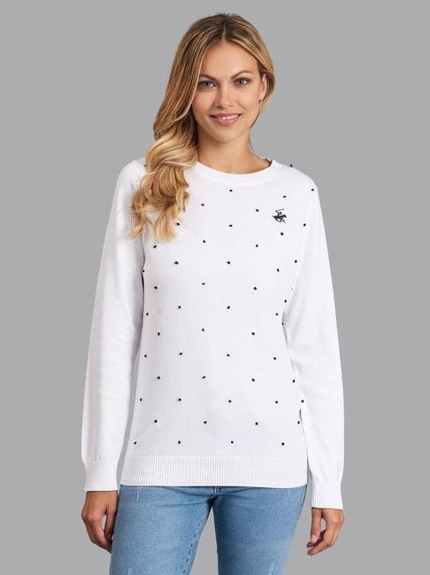 Beverly Hills Polo Club White Embellished Sweater