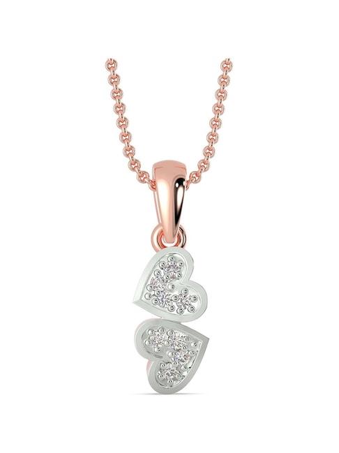 Malabar Gold and Diamonds Gold & Diamond Mine Heart Pendant without Chain for Women