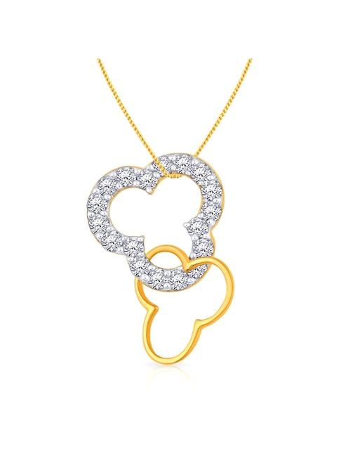 Malabar Gold and Diamonds 18k Gold & Diamond Mine Floral Pendant without Chain for Women