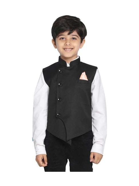 VASTRAMAY Kids Black Nehru Jacket