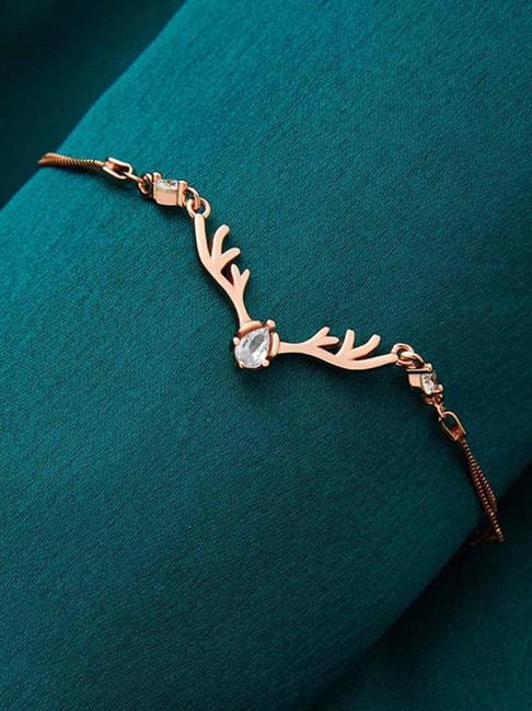 GIVA Anushka's 92.5 Sterling Silver Deer Rose Gold Bracelet for Women