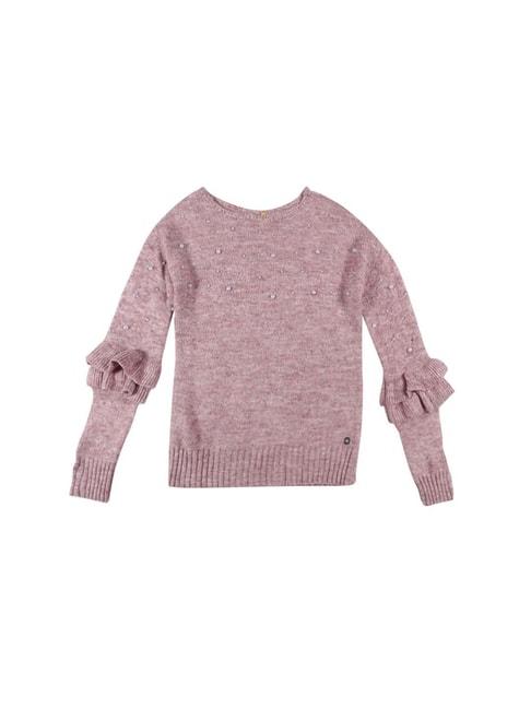 Gini & Jony Kids Pink Embellished Sweater