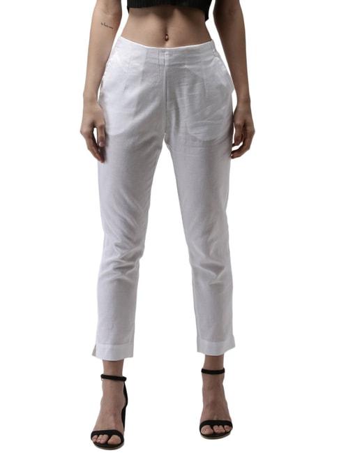 de-moza-off-white-elasticated-pants