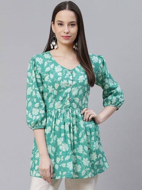 divena-turquoise-cotton-printed-top