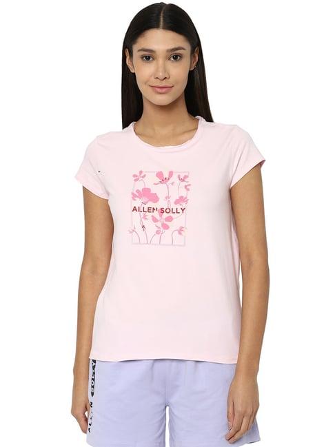 allen-solly-pink-printed-t-shirt