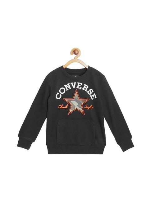 Converse Kids Black Graphic Print Sweatshirt
