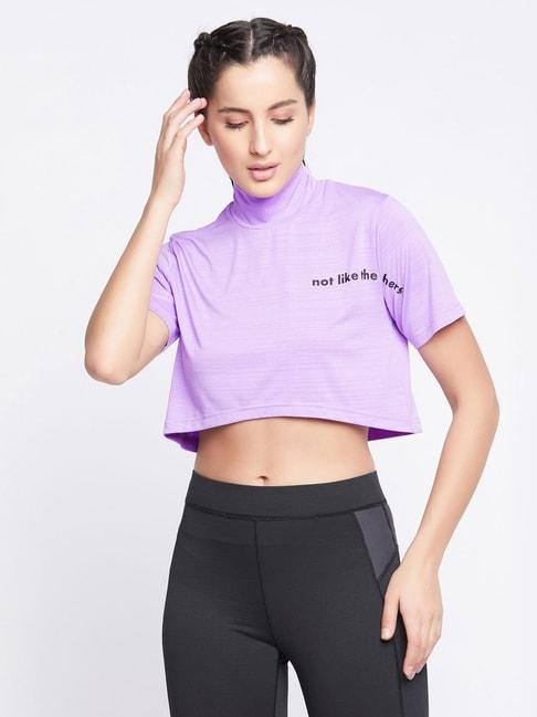 clovia-purple-printed-sports-crop-top