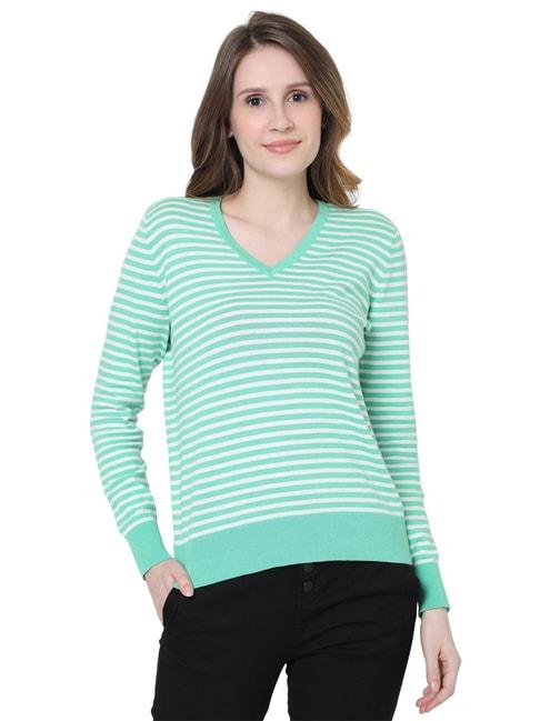 Vero Moda Green Self Design Sweater