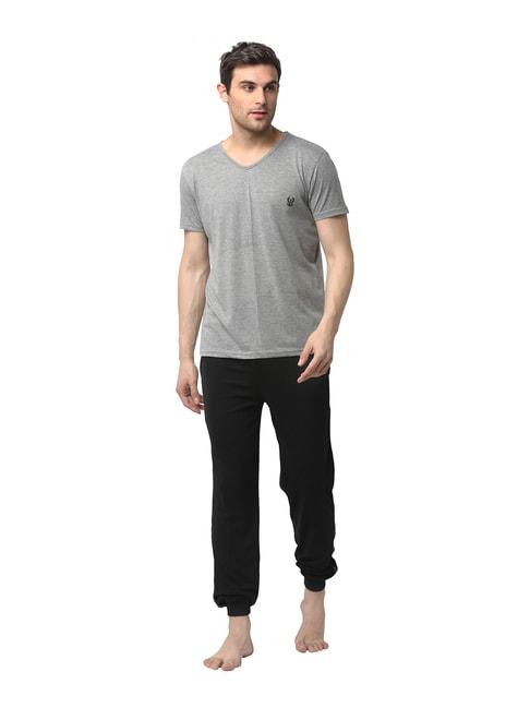 Vimal Jonney Grey & Black T-Shirt & Trackpants