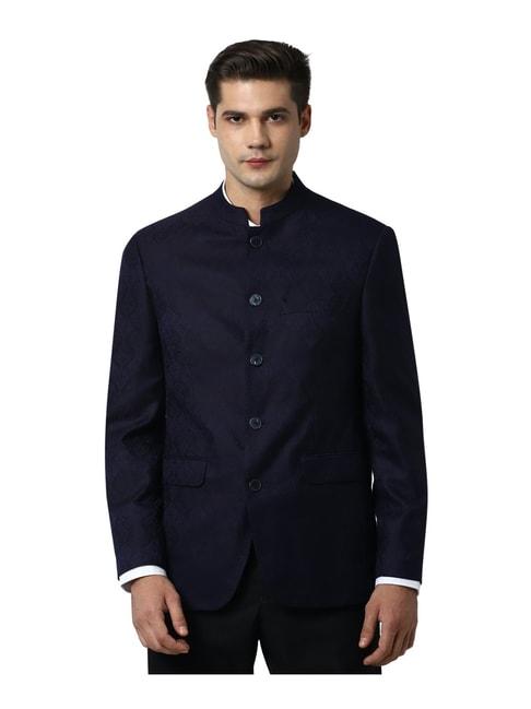 peter-england-elite-navy-slim-fit-self-pattern-nehru-jacket