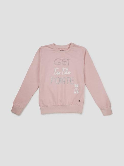 Gini & Jony Kids Pink Cotton Printed Sweatshirt