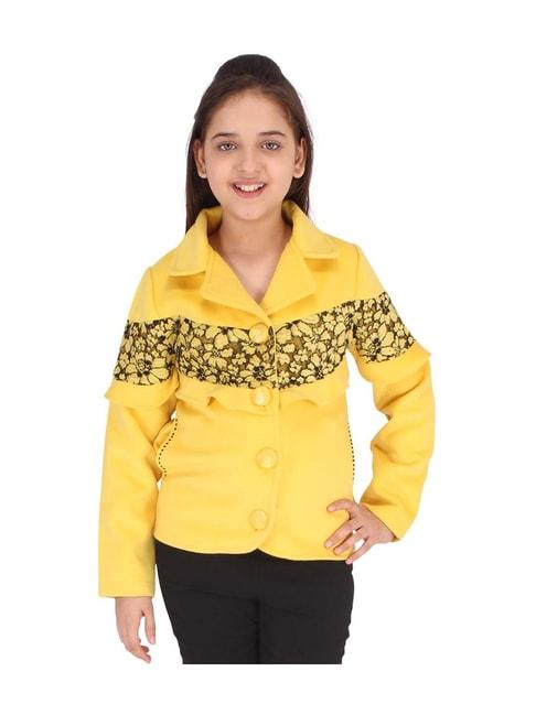 Cutecumber Kids Yellow Printed Jacket