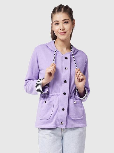 Miss Chase Lavender Relaxed Fit Jacket