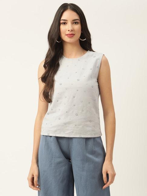 rooted-grey-embellished-a-line-top