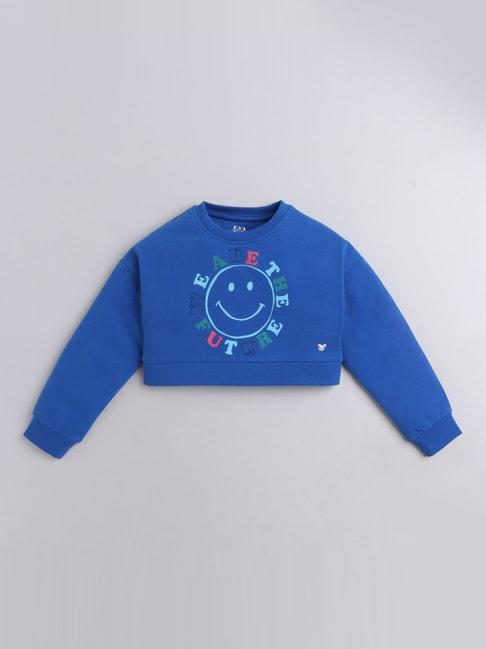 Ed-a-Mamma Kids Blue Cotton Printed Sweatshirt