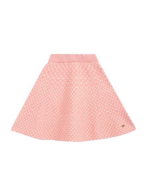 Elle Kids Pink Cotton Printed Skirt