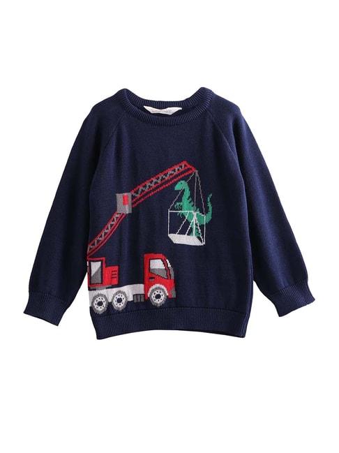 beebay-kids-navy-cotton-printed-sweaters