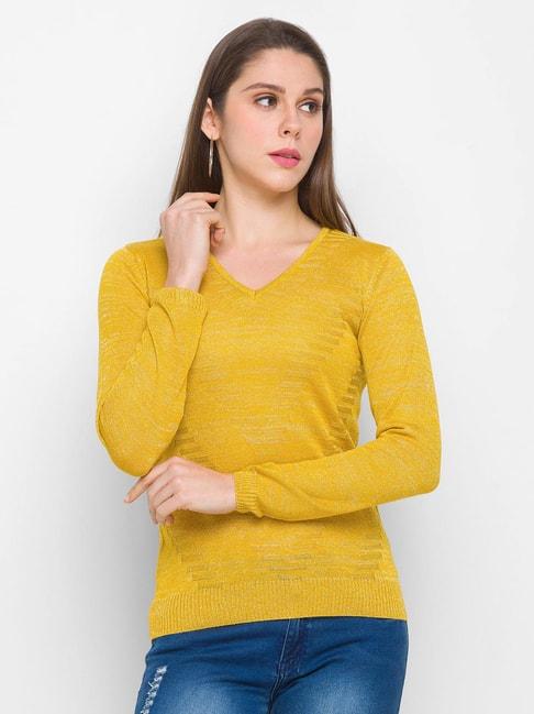 Globus Yellow Self Design Sweater