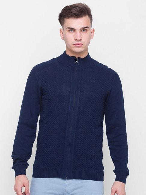Globus Navy Self Designed Sweater