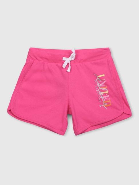 United Colors of Benetton Kids Pink Cotton Printed Shorts