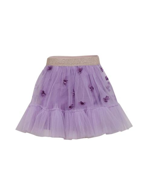 A Little Fable Kids Purple Applique Skirt
