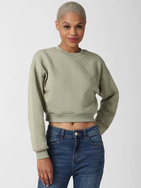 Forever 21 Olive Quilted Sweatshirt