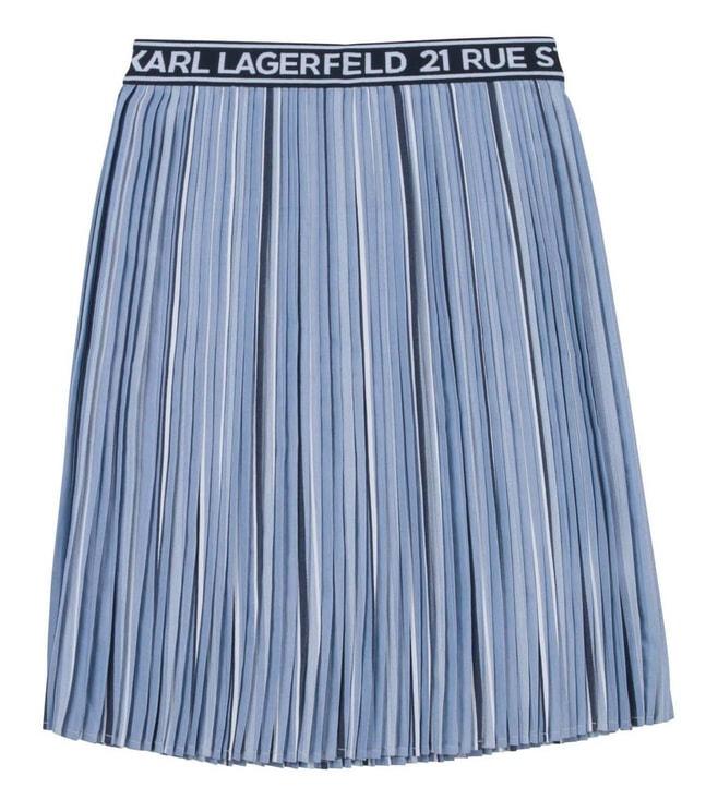 Karl Lagerfeld Kids Blue Printed Regular Baby Pleated Skirt