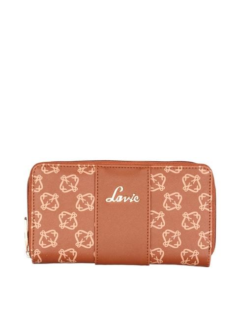 Lavie Mono Pink Printed Zip Around Wallet for Women
