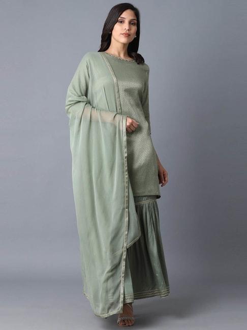 w-green-woven-pattern-kurti-sharara-set-with-dupatta