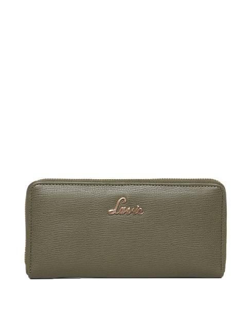 Lavie Sacy Pro Olive Green Solid Zip Around Wallet for Women