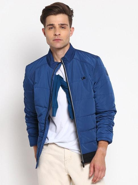 lee-blue-&-black-colour-block-quilted-jacket