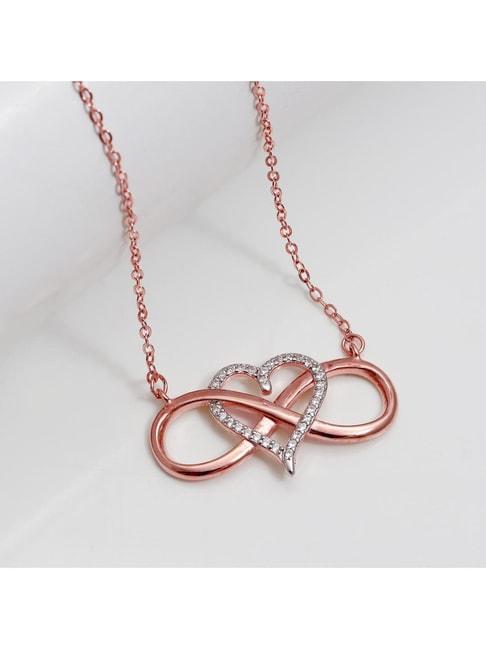 GIVA 92.5 Sterling Silver Infinity Heart Pendant with Link Chain for Women