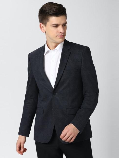 peter-england-navy-slim-fit-self-pattern-blazer