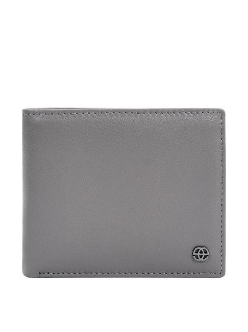 Eske Grey Solid Bi-Fold Wallet for Men