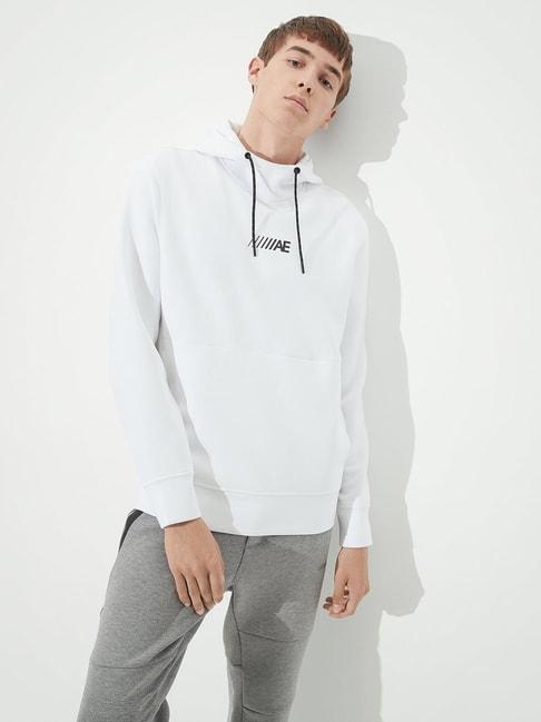 american-eagle-white-regular-fit-logo-printed-hooded-sweatshirt