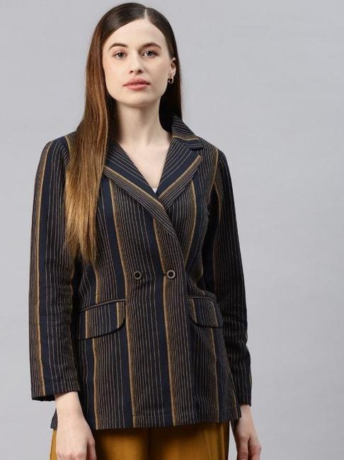 cottinfab-navy-&-mustard-striped-cotton-blazer