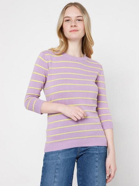 vero-moda-purple-striped-sweater
