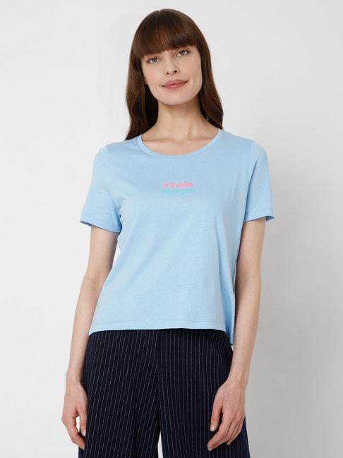 Vero Moda Blue Graphic Print T-Shirt