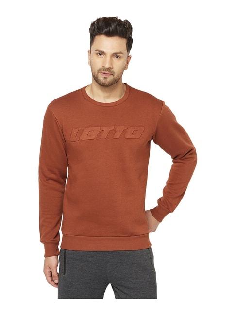 Lotto Brown Full Sleeves Hooded Sweatshirt