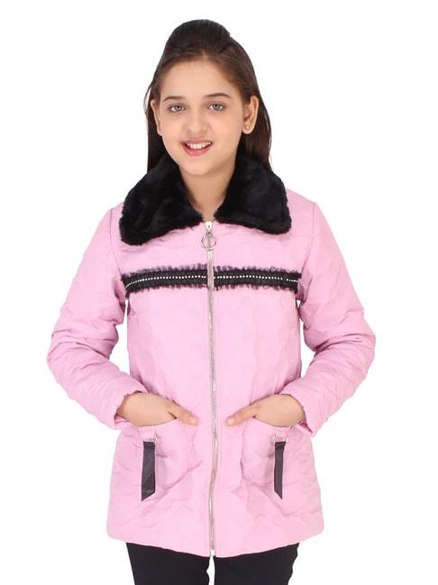Cutecumber Kids Pink Self Design Jacket