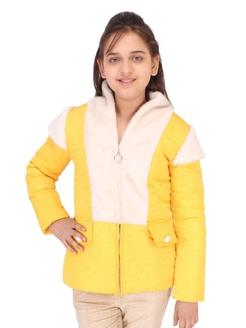Cutecumber Kids Yellow Self Design Jacket
