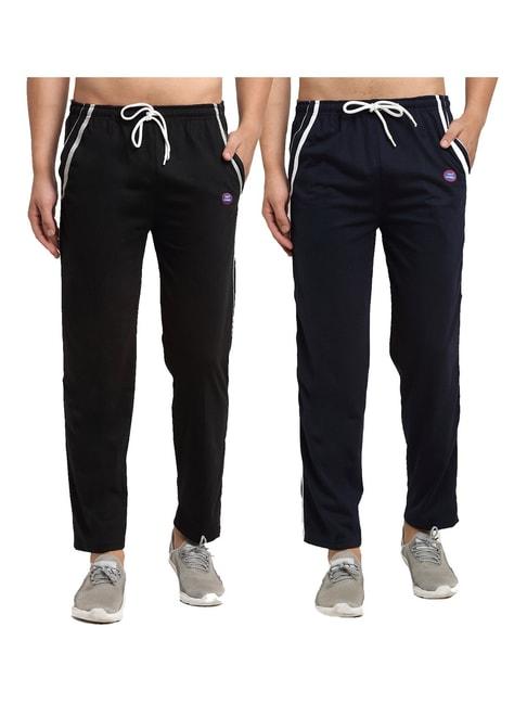 Vimal Jonney Dark Blue & Black Regular Fit Trackpants - Pack of 2